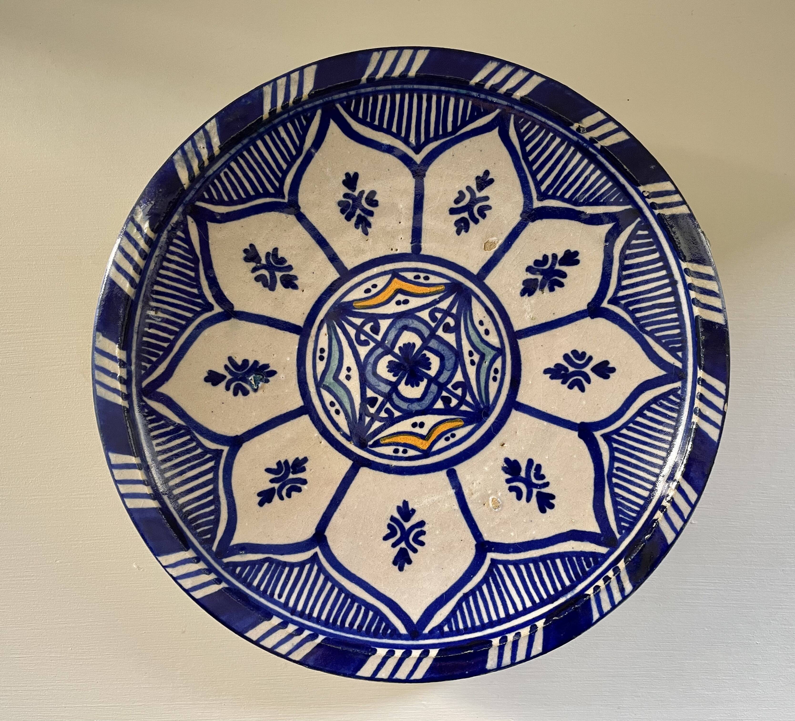 Cobalt blue Moroccan plate