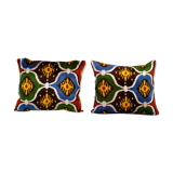 Set of two 16" x 20" ikat velvet pillow covers