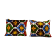 Set of two 16" x 20" ikat velvet pillow covers