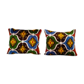 Set of two 16" x 20" ikat velvet pillow covers