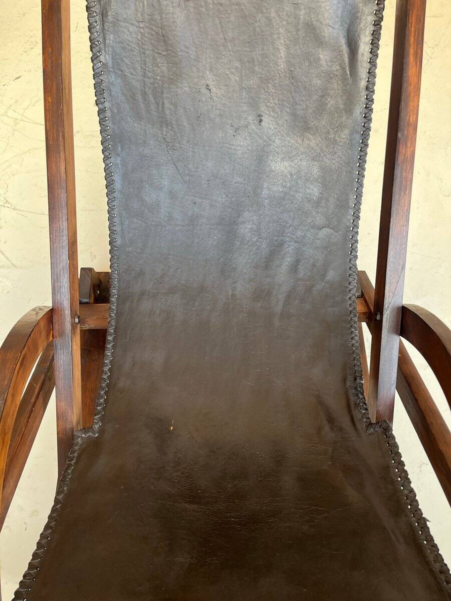 Vintage leather sling chair, 1980s