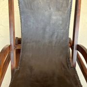 Vintage leather sling chair, 1980s