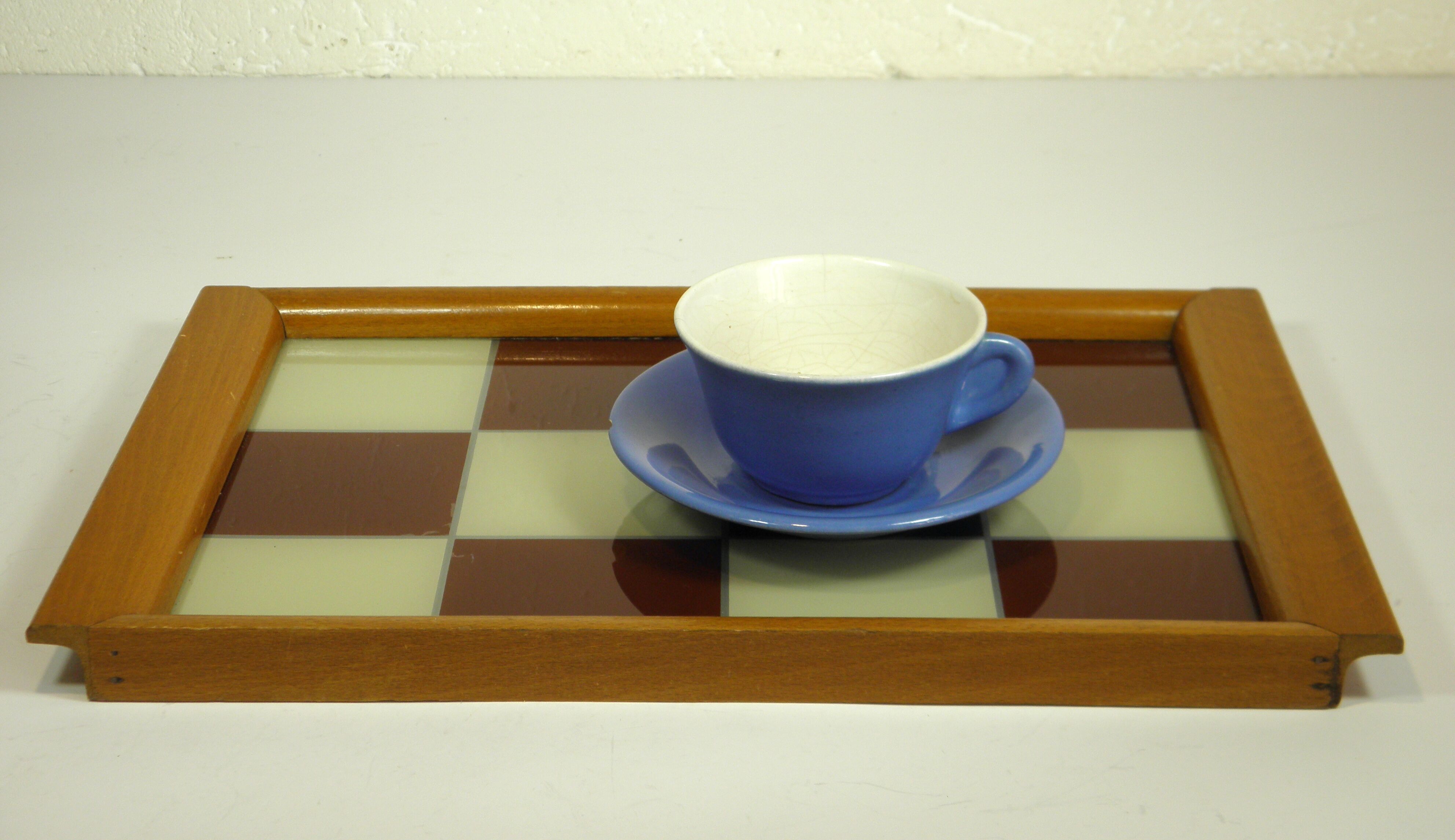 Art Deco checkered tray 35 x 22
