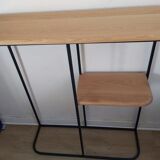 Oak & metal design console