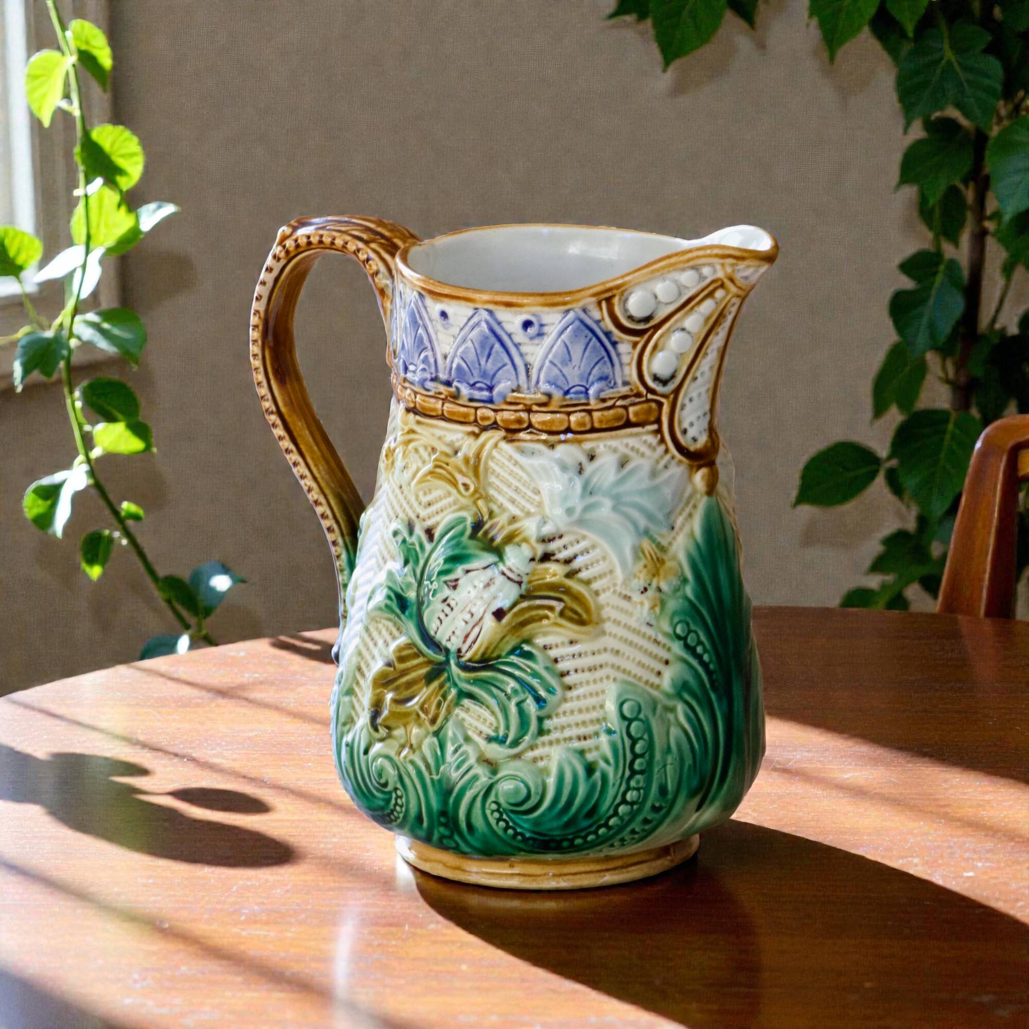 19th century Eastern European earthenware carafe/pitcher
