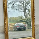 Large bevelled mirror, wood and gilded stucco, Louis XVI style - 140 x 100 cm