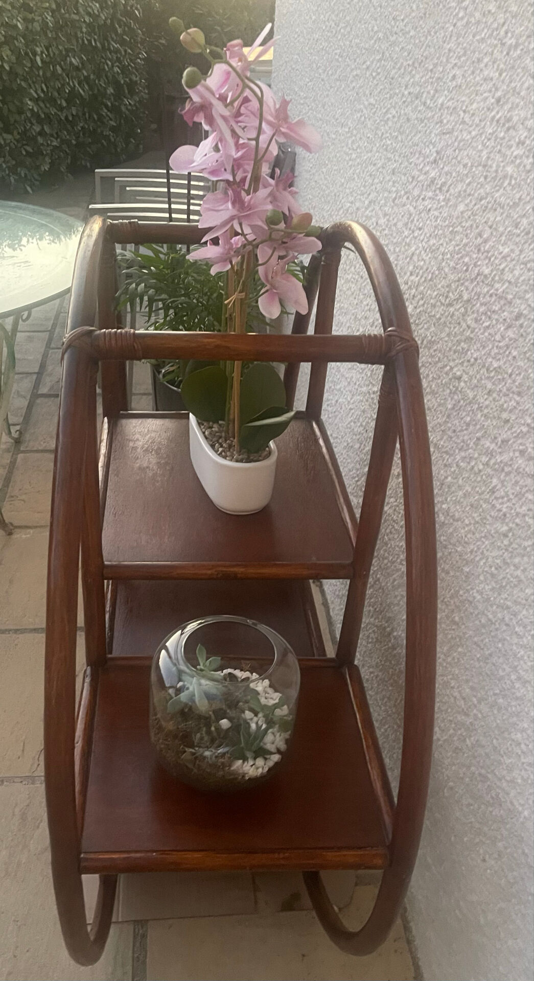 Vintage rattan shelf