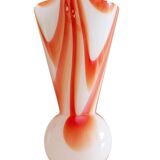 Carlo Moretti Murano Glass Vase, Marbled Decor, Italy, 1960s