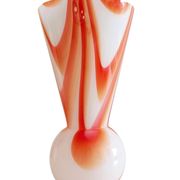 Carlo Moretti Murano Glass Vase, Marbled Decor, Italy, 1960s