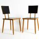 Two rare demountable plywood chairs by Axel Kufus model Stöcke for Atoll