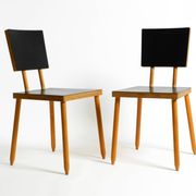 Two rare demountable plywood chairs by Axel Kufus model Stöcke for Atoll