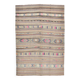 Tapis Kilim Vintage Rayé Pastel, Tons Doux, Motifs Ethniques, 174x256 Cm