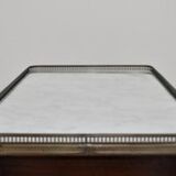 Antique Italian Carrara Marble, Mahogany, and Brass Coffee Table