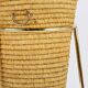 Carl Auböck II paper basket in raffia and brass, umbrella stand, 1950s