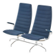 Canapé “SAS Chair” en en métal chromé et tissu bleu par Jens Armundsen pour Fritz Hansen