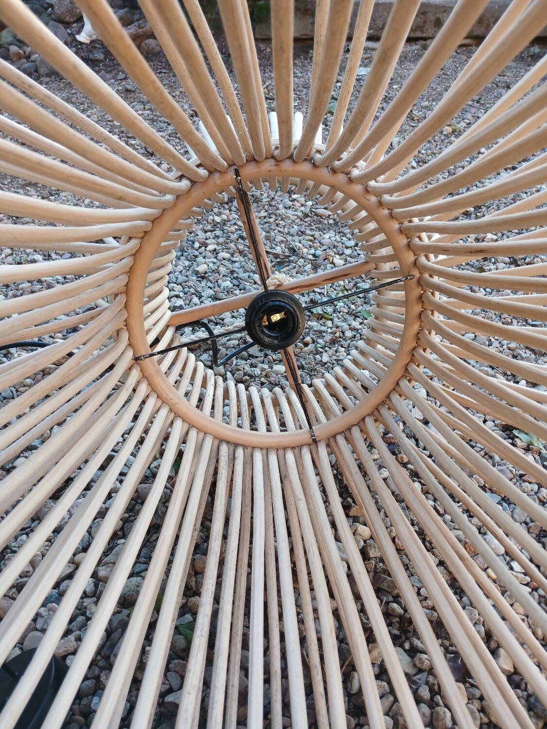 Natural rattan pendant light