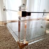 Table basse en Altuglass "Romeo" années 70/80s