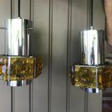 2 vintage chrome and orange plexi suspensions