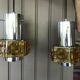 2 suspensions vintage chrome et plexi orange