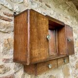 Art Deco Style Oak Wall Cabinet, Circa 1940's