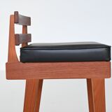 Erik Buch set of three bar stools in teak Dyrlund Denmark 1960