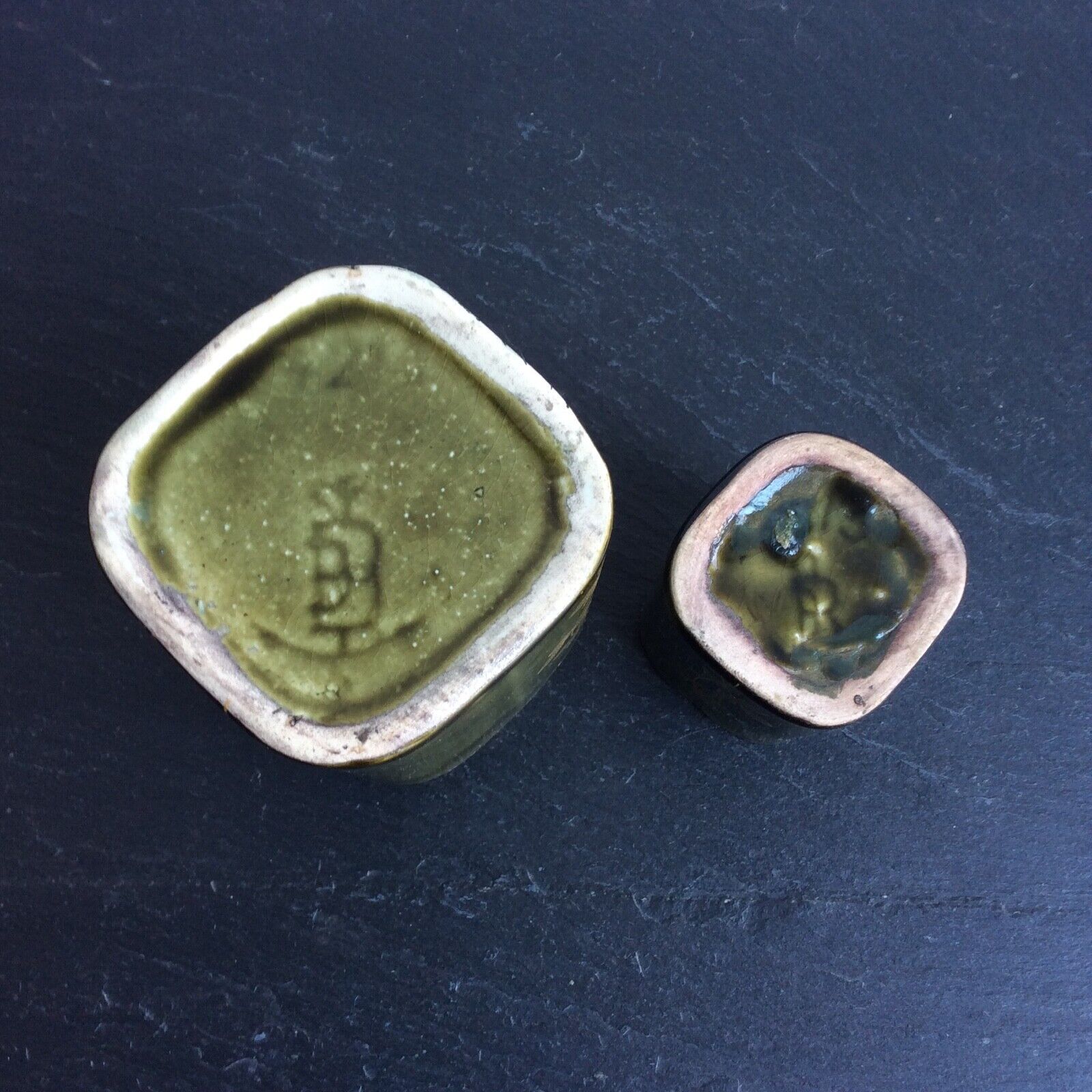 Vases old brown earthenware fives lille art nouveau