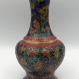 Cloisonné enamel vase decorated with flowers and colorful patterns
