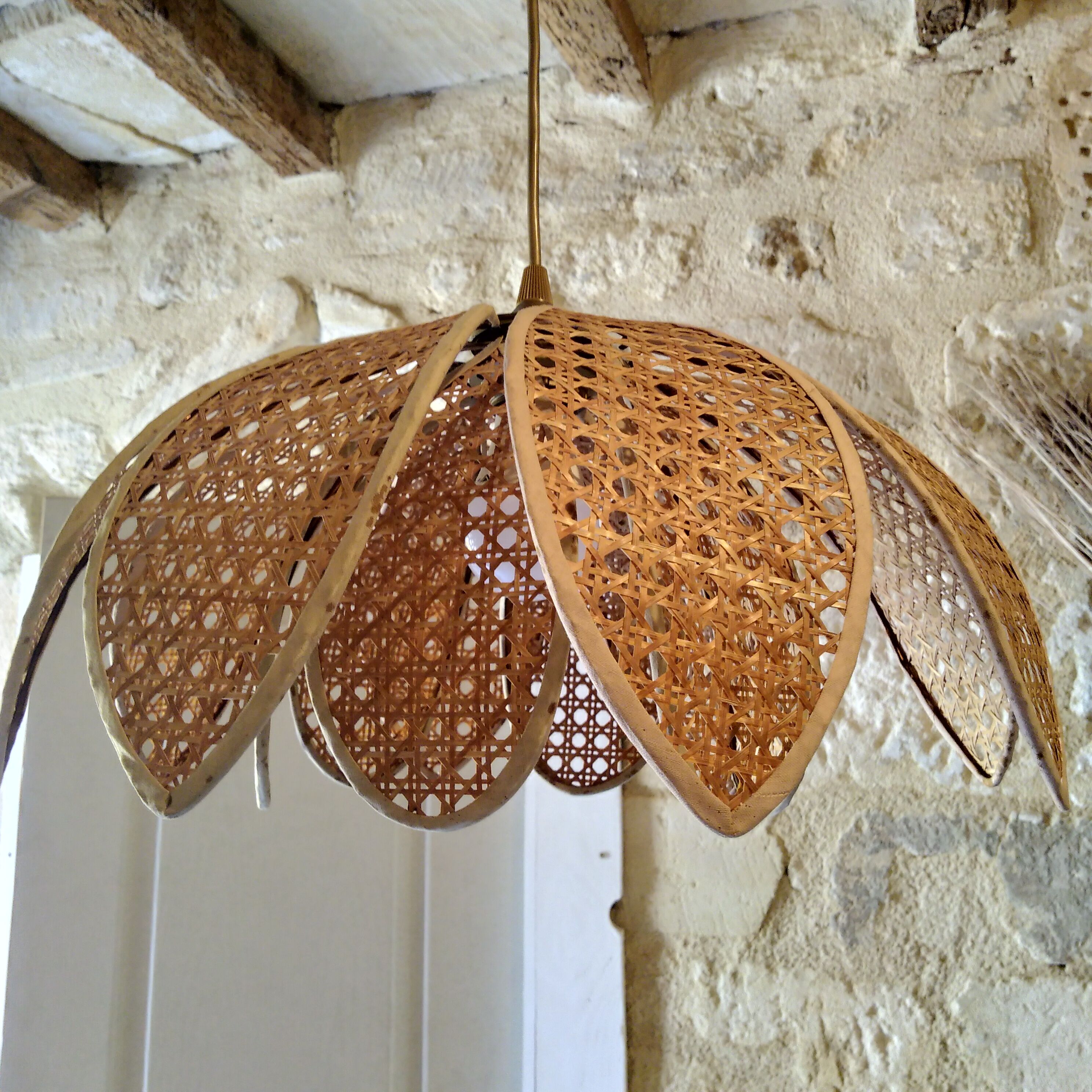 Lotus suspension in vintage cannage