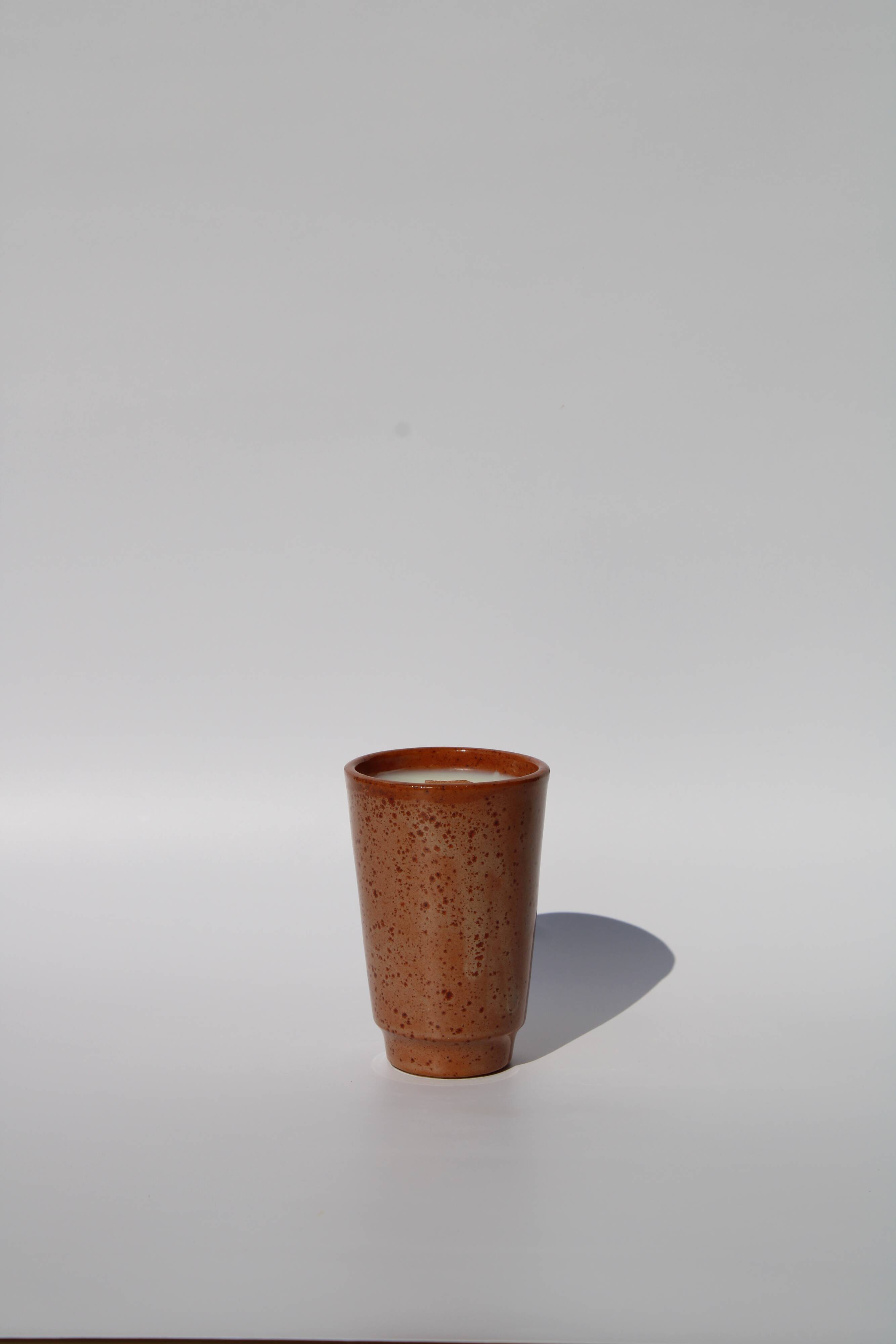 Speckled Stoneware Goblet Candle