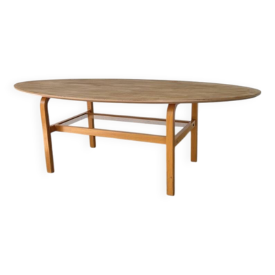 Table basse ovale en hêtre, Ikea 1980