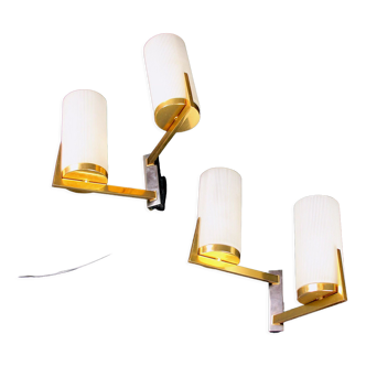 Pair of wall lights, Italy, 1950's