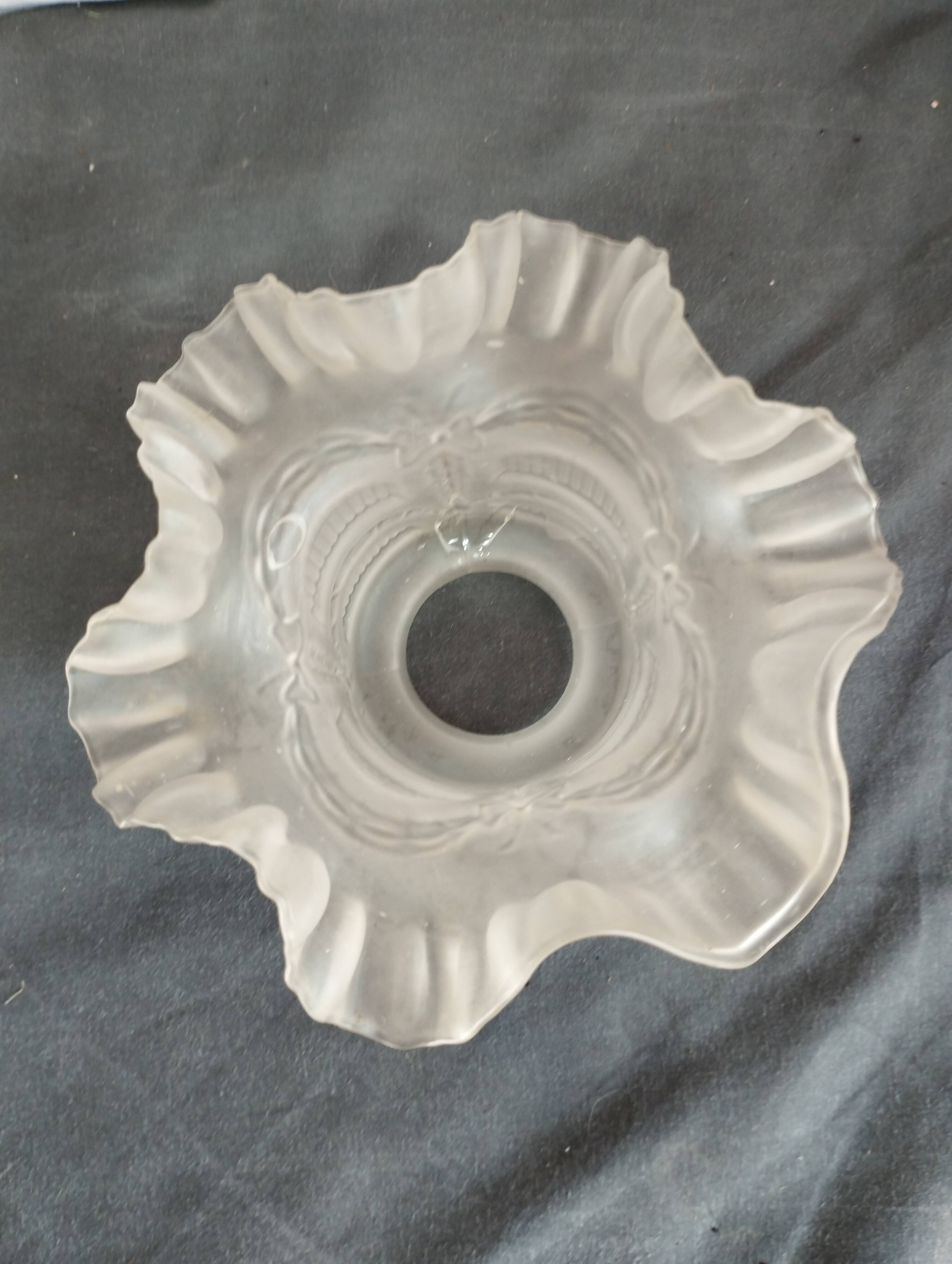 old frosted glass tulip globe