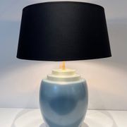 Blue ceramic lamp by Kosta
