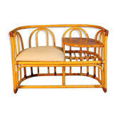 Banquette rotin 1 place 1980s