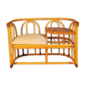 Banquette rotin 1 place 1980s