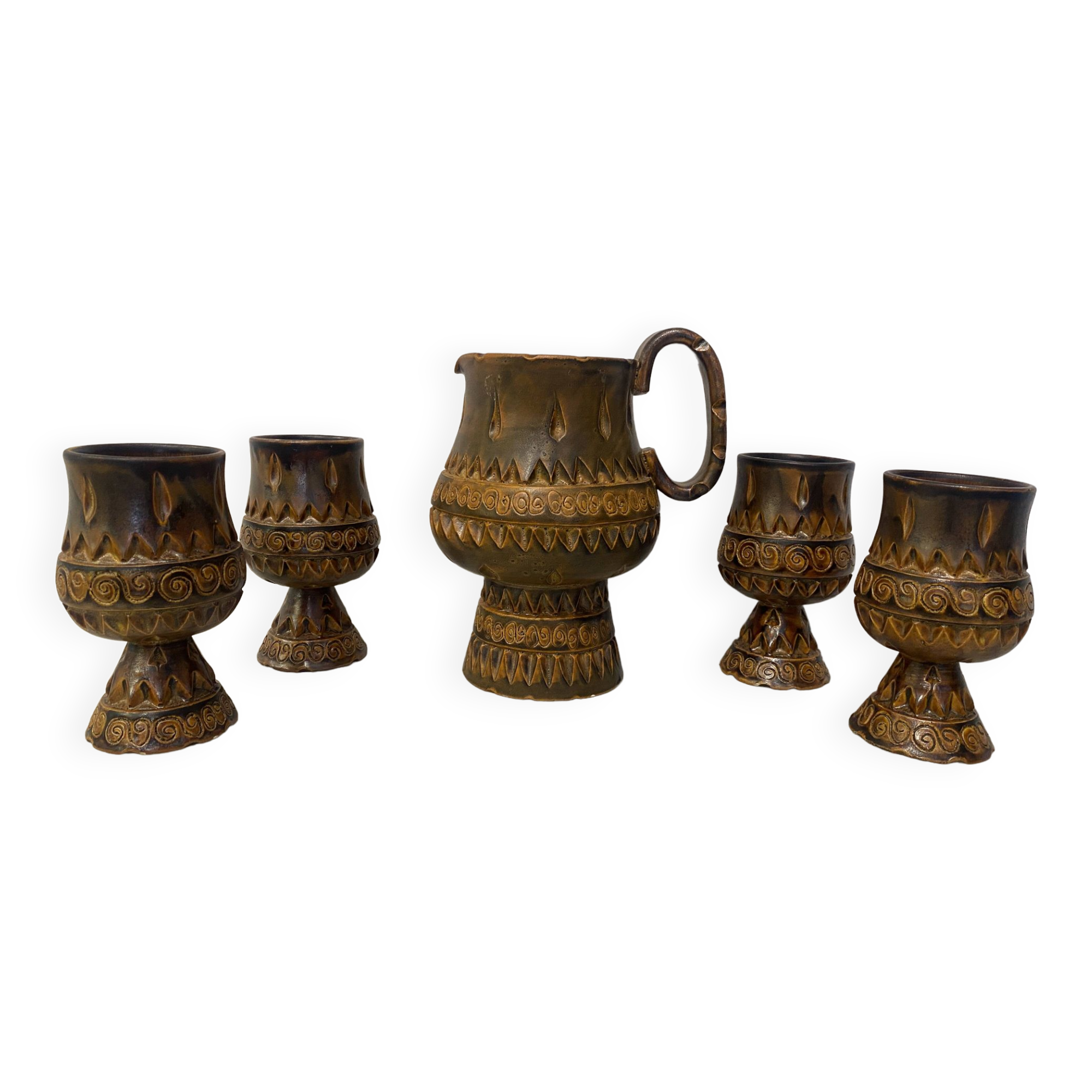 Service - ceramic - H. Bessone - Vallauris - France - 20th century