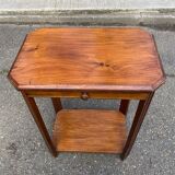 Étagère art déco 1960 en bois massif avec tiroir