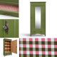 Renovated Art Deco Parisian wardrobe in khaki with original mirror.