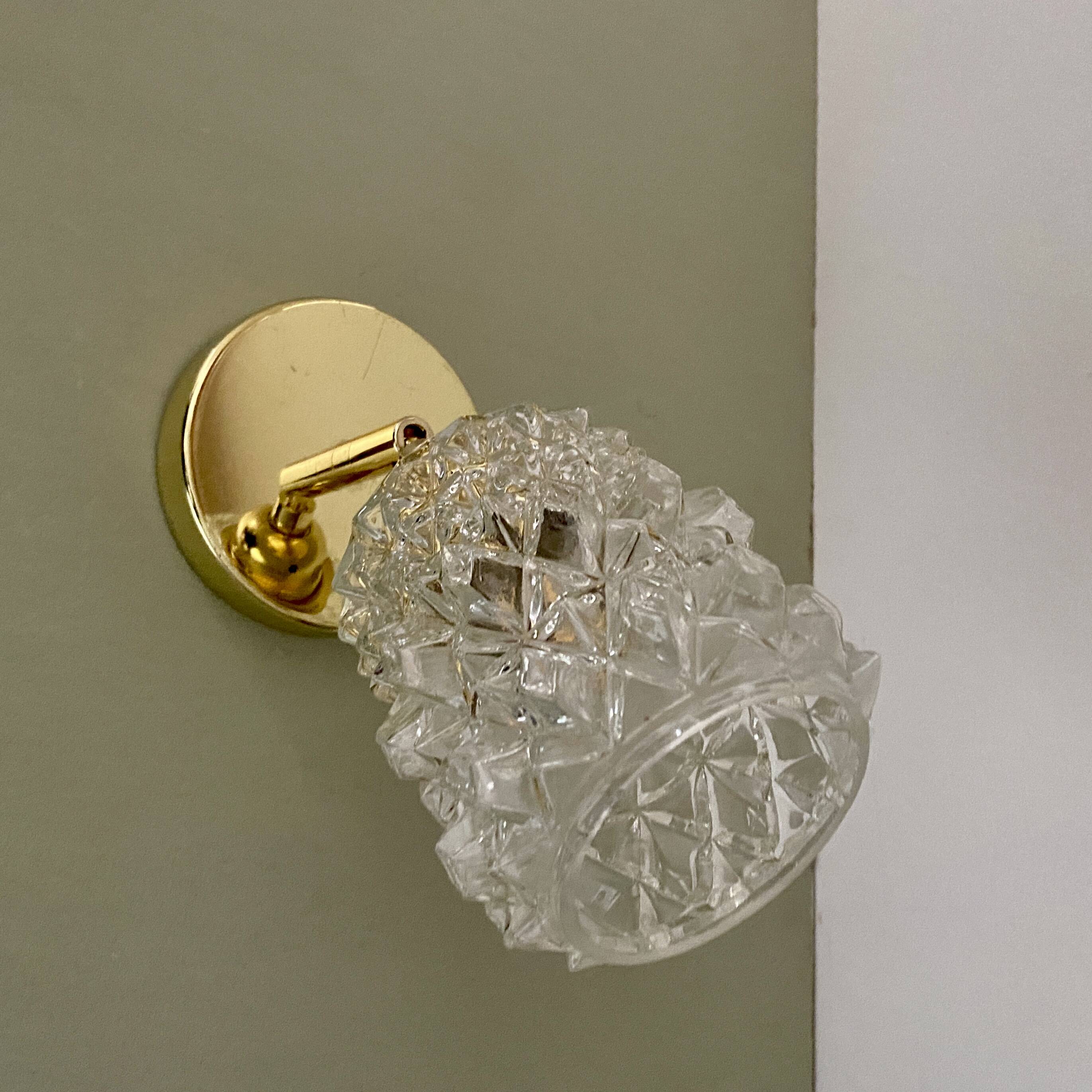 Vintage molded glass globe wall light
