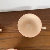 Digoin-Sarrguemines Art Deco pink and red coffee/tea set