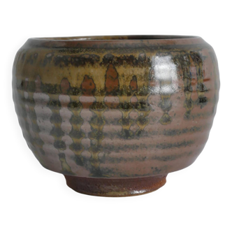 Midcentury-Modern Stoneware Bowl Dripping Motif in the Style of Margaret Rey