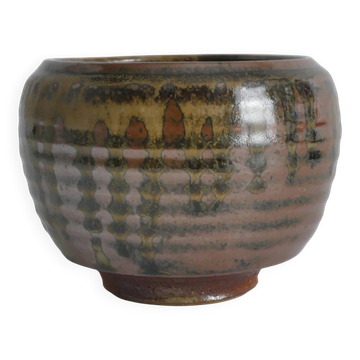 Midcentury-Modern Stoneware Bowl Dripping Motif in the Style of Margaret Rey