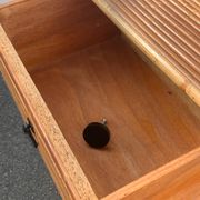 Vintage rattan and bamboo bedside table