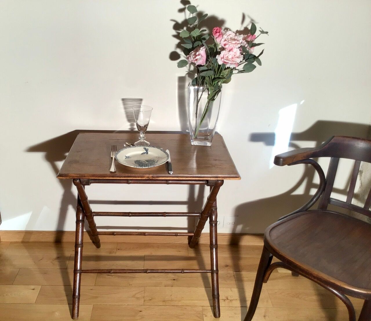 Table folding bamboo feet 1930/1950