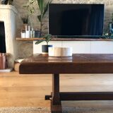 Solid oak coffee table P. Garnier