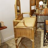 Dressing table and mirror Bamboo Blond rattan