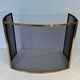 Curved Black Steel Mesh Fire Screen Design with Brass Frame