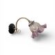 Swan neck wall light in brass with glass tulip.