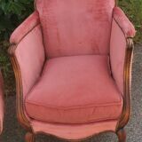 Paire de bergeres anciennes de style louis xv