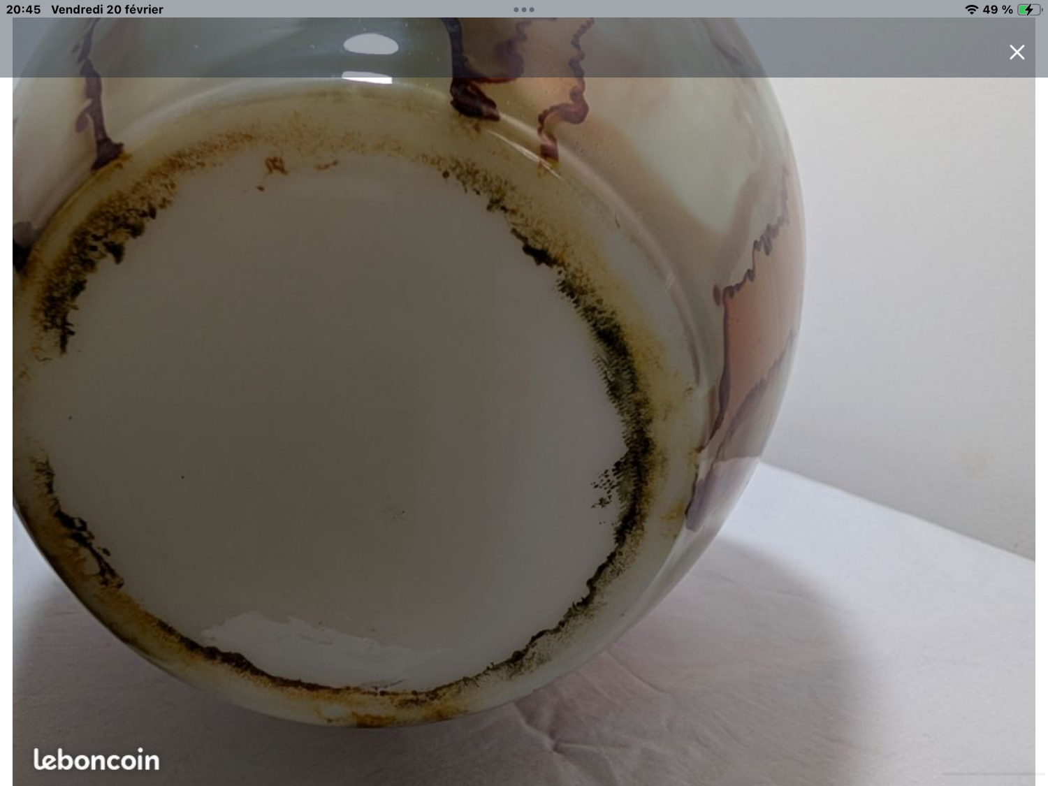 Italian vase Stelvia Empoli in amber marbled glass, 1960s.